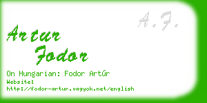 artur fodor business card