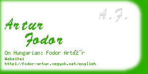 artur fodor business card